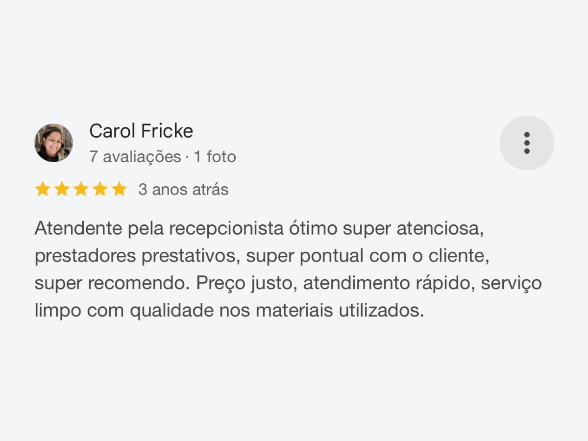 Print de avaliação publicada no Google